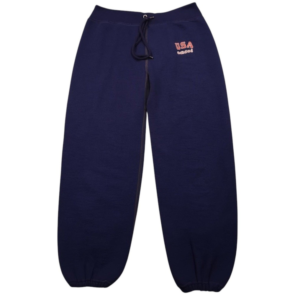 Vintage 70s Adidas USA Sweatpants Mens Small Blue Jogger Pants Tapered 80s